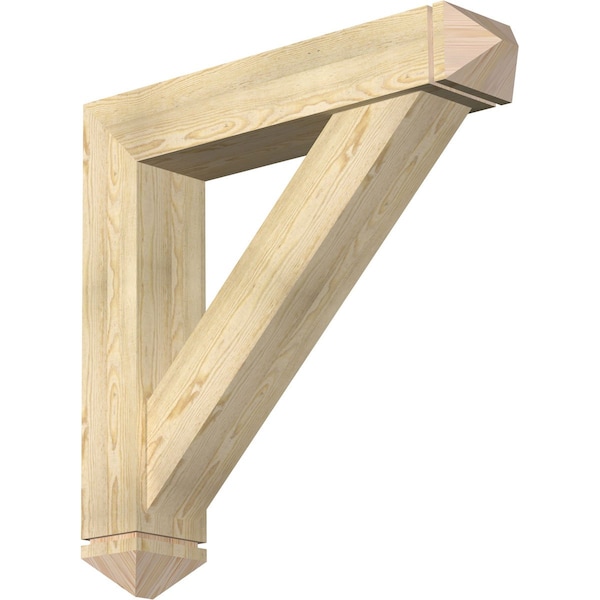 Ekena Millwork Traditional Arts and Crafts Rough Sawn Bracket w/ Offset Brace, Douglas Fir, 8"W x 40"D x 40"H BKT0806X40X40TRA03RDF - main